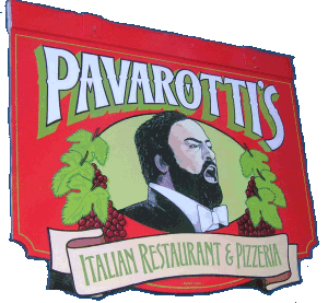 Pavarotti's Italian Restaurant and Pizzeria | swing sign